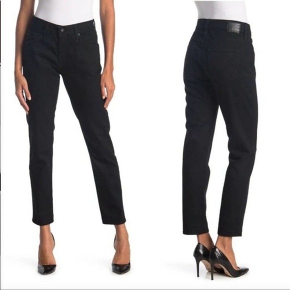 Ag Adriano Goldschmied Denim - AG Adriano Goldshmied Casey Black Relaxed Skinny Ankle Jeans Size 24R